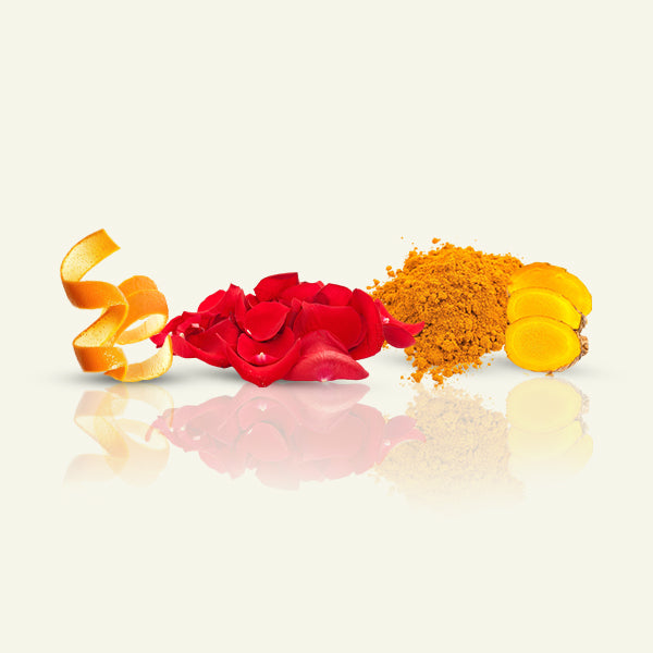 orange peels Rose Petals Turmeric